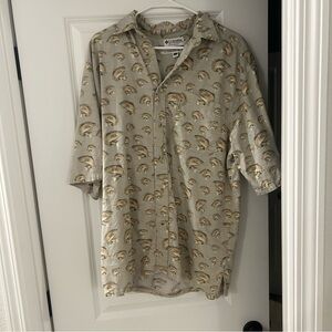 Columbia Men's Rainbow Trout Patterned Fishing Shirt Button Down
